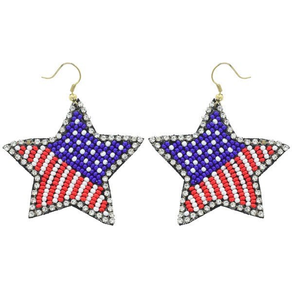 Stars And Striped Beaded Earrings