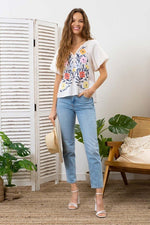 Spring Fling Embroidered Blouse
