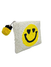 Smile Emoji Beaded Coin Pouch