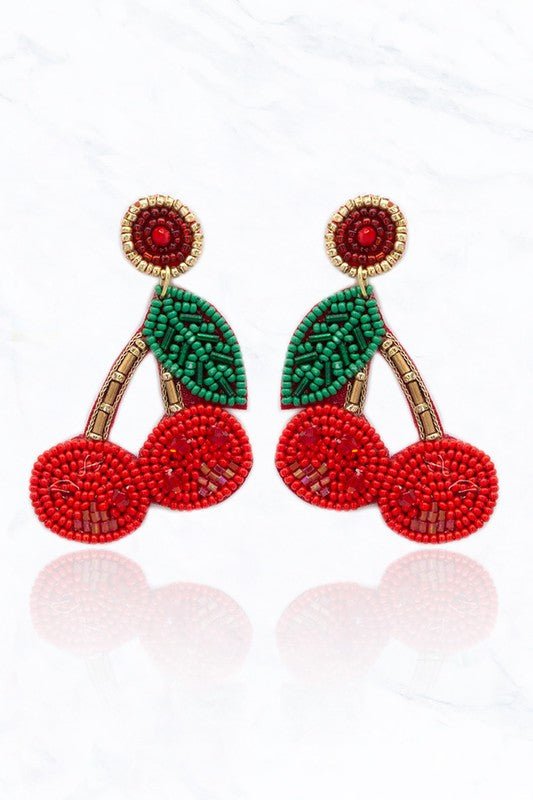 Cherry Beaded Earrings