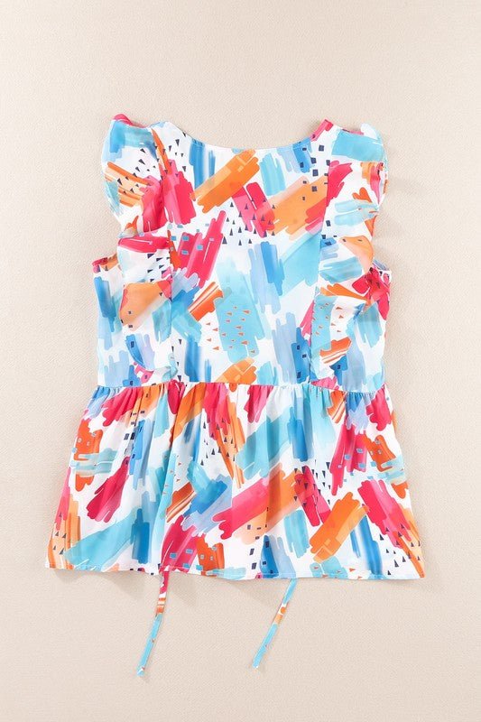 Abstract Ruffle Top