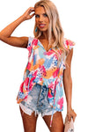 Abstract Ruffle Top