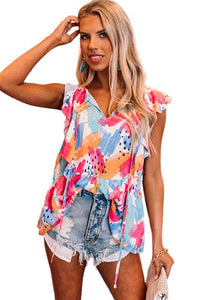 Abstract Ruffle Top
