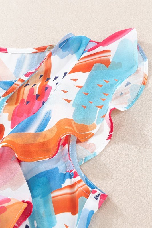 Abstract Ruffle Top