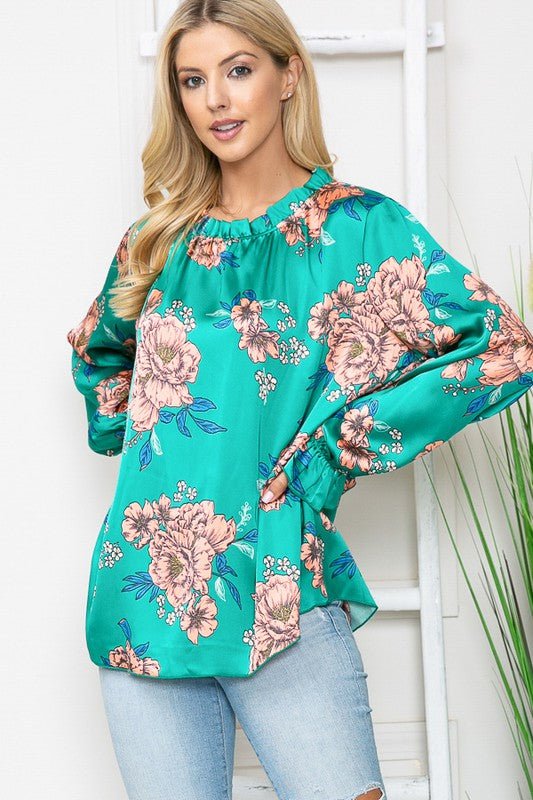 Jade Floral Blouse