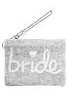 Bride Beaded Wristlet Pouch