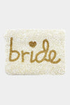 Bride Beaded Wristlet Pouch