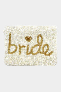 Bride Beaded Wristlet Pouch