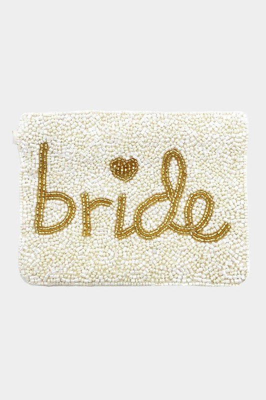 Bride Beaded Wristlet Pouch
