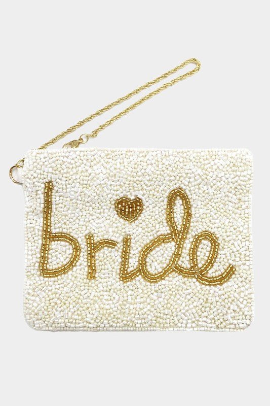 Bride Beaded Wristlet Pouch