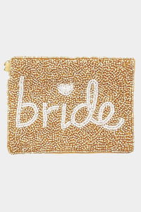 Bride Beaded Wristlet Pouch