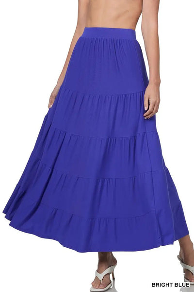 Tiered Maxi Skirt - Blue – Karden Lane