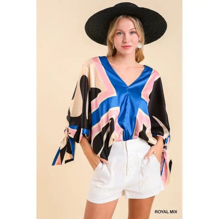 Satin Abstract Blouse