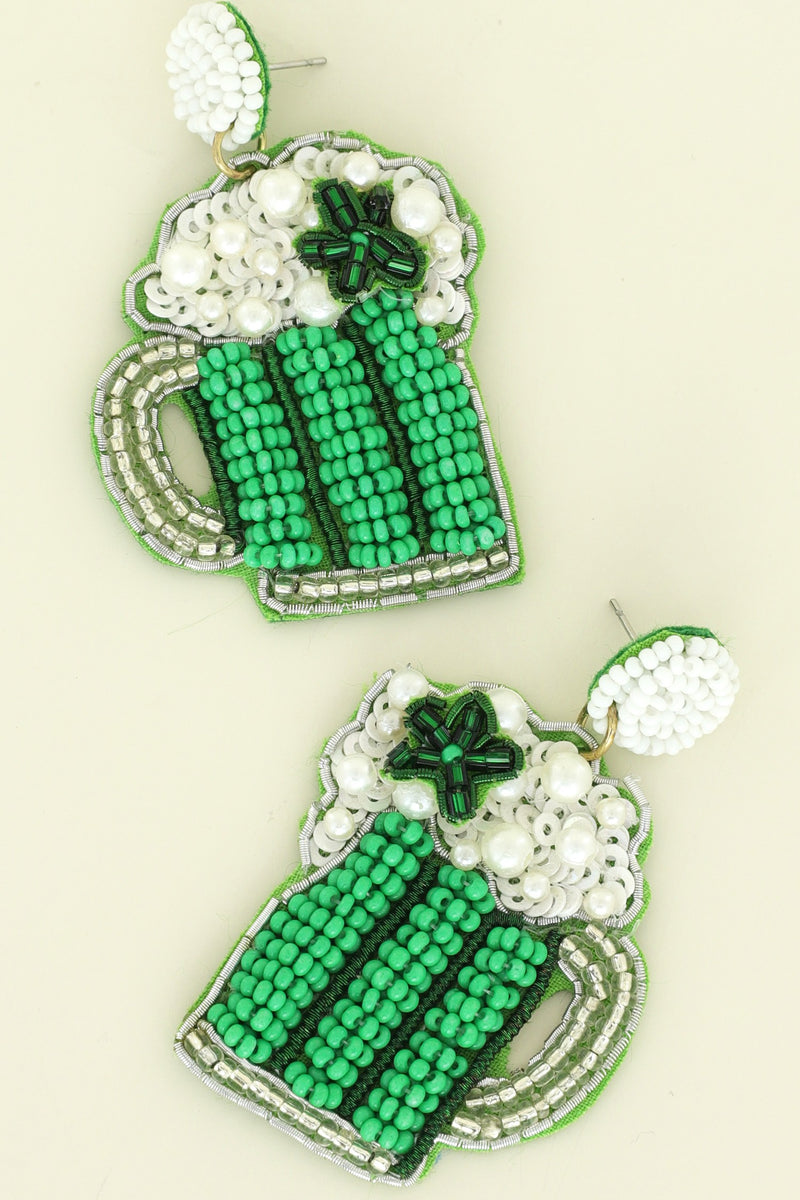 St. Patrick's Day Beer Mug Earrings