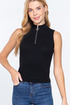 Ribbed Mock Neck Top