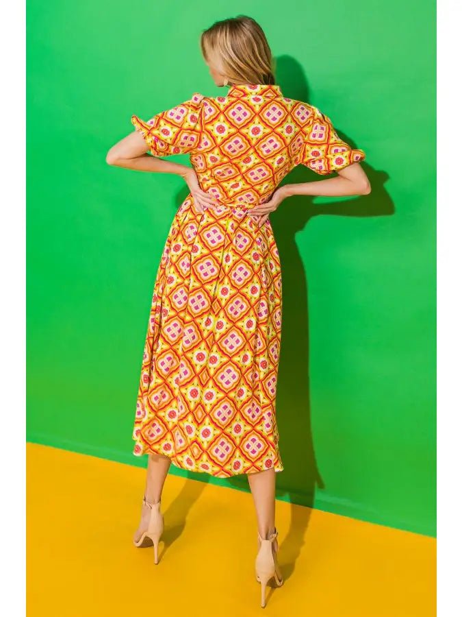 Woven Printed Midi Dress