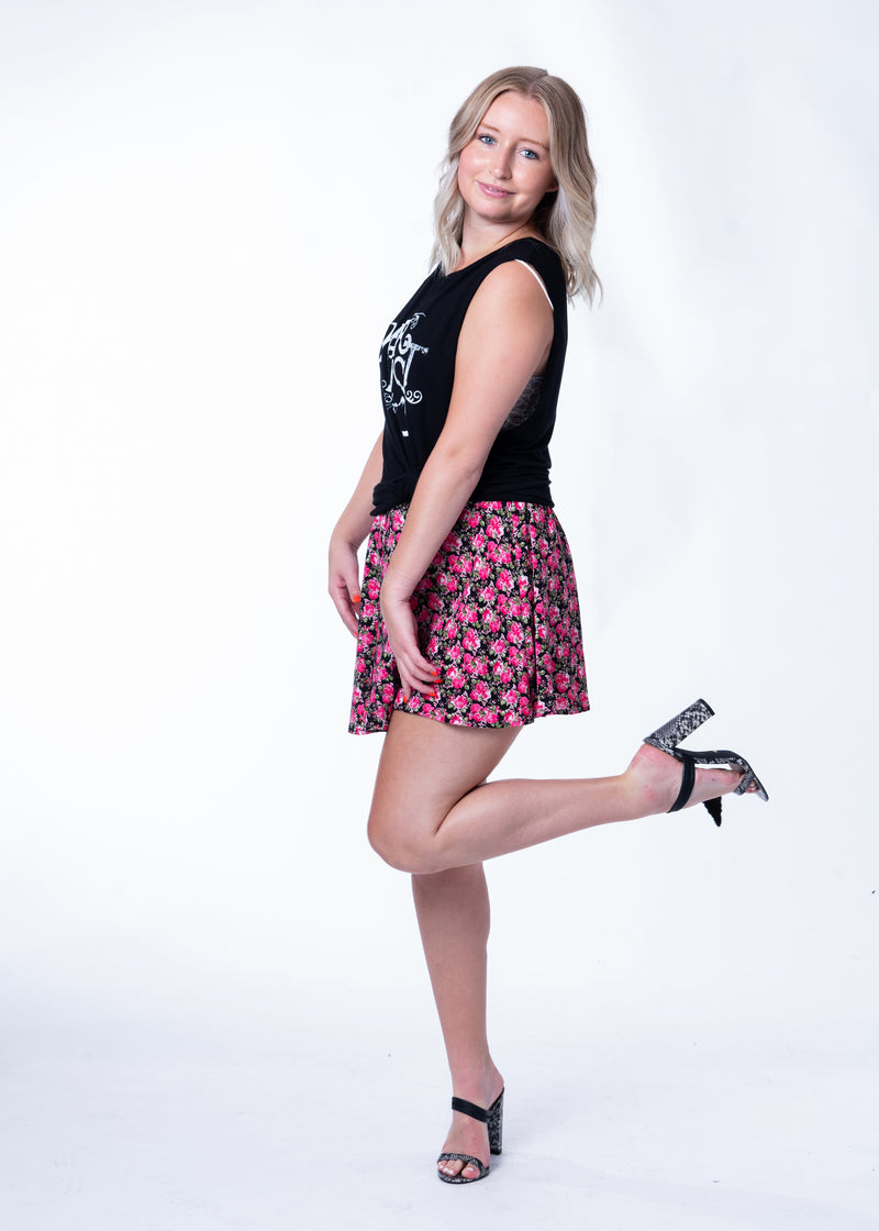 Sassy Ruffle Mini Skirt-Fuchsia