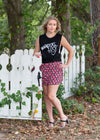 Sassy Ruffle Mini Skirt-Fuchsia