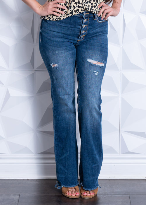 ONE LEFT!!!  High Rise Button Fly Boot Cut Jeans