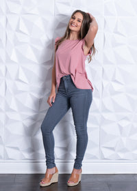 High Rise Grey Denim Skinny Jean