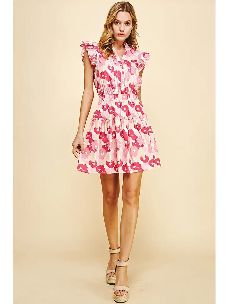 Floral Mini Dress - Pink