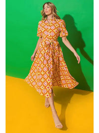 Woven Printed Midi Dress