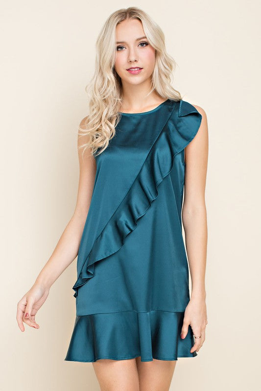 Asymmetrical Ruffle Dress