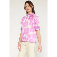 Floral Mock Neck Blouse