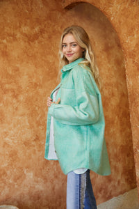The Classic Cozy Shacket - Mint