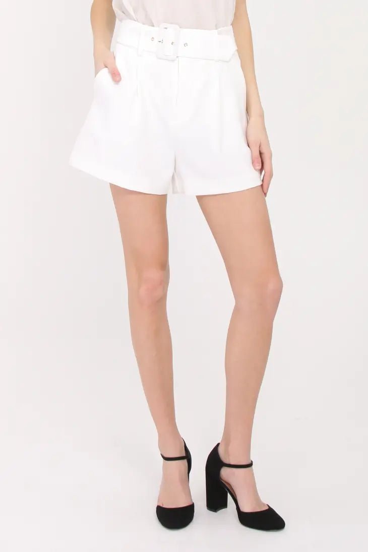 Natasha High Waist Belted Dress Shorts