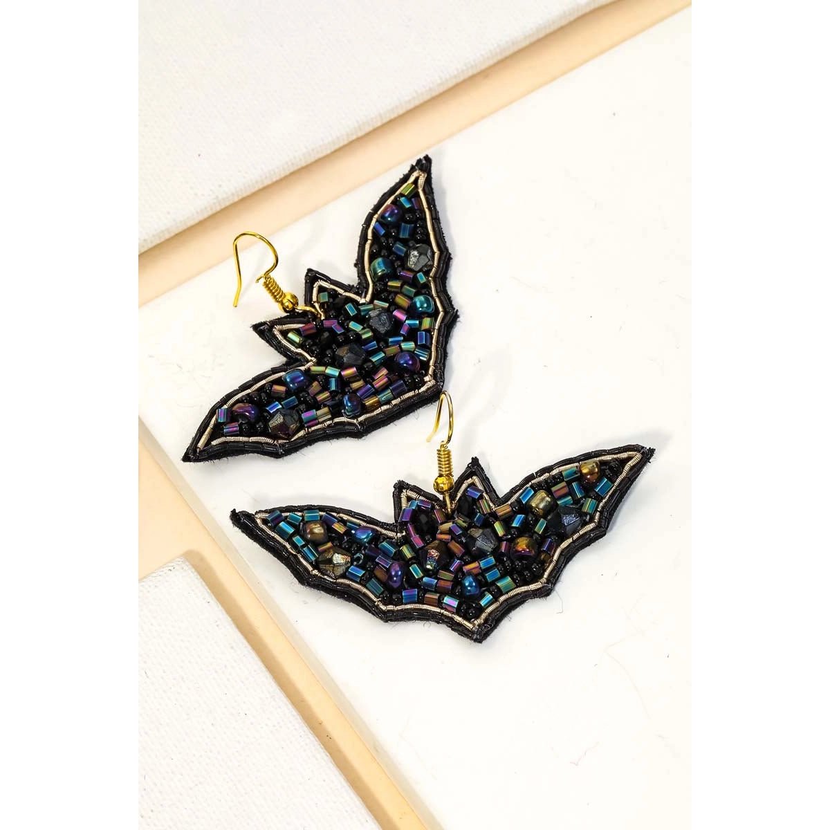 Bat Beaded Earrings