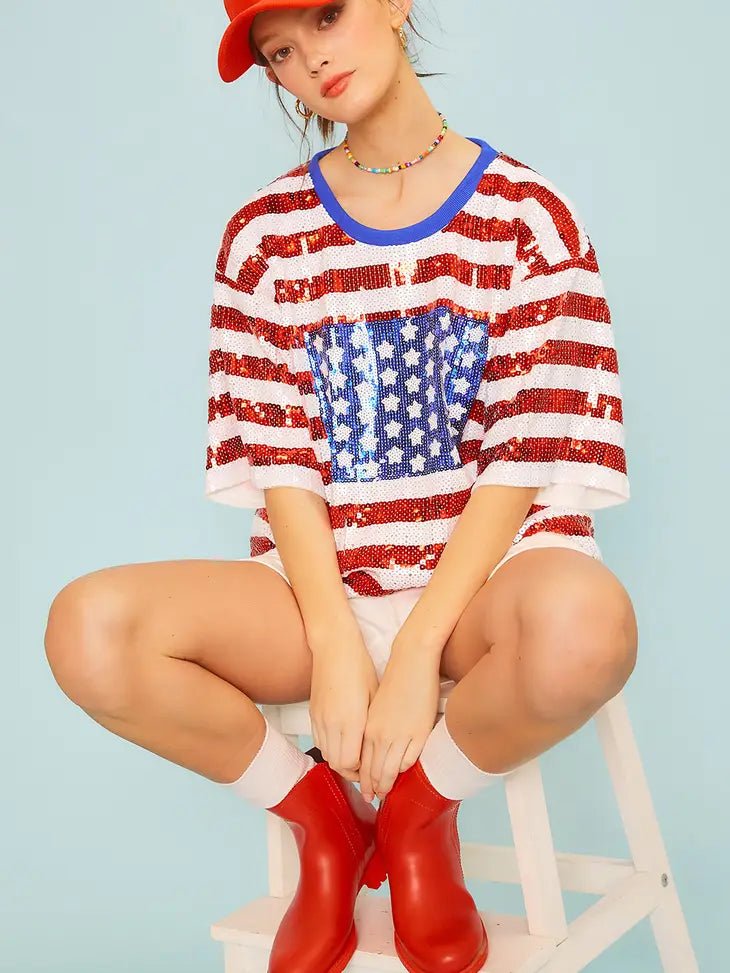 Patriotic Sequin Top