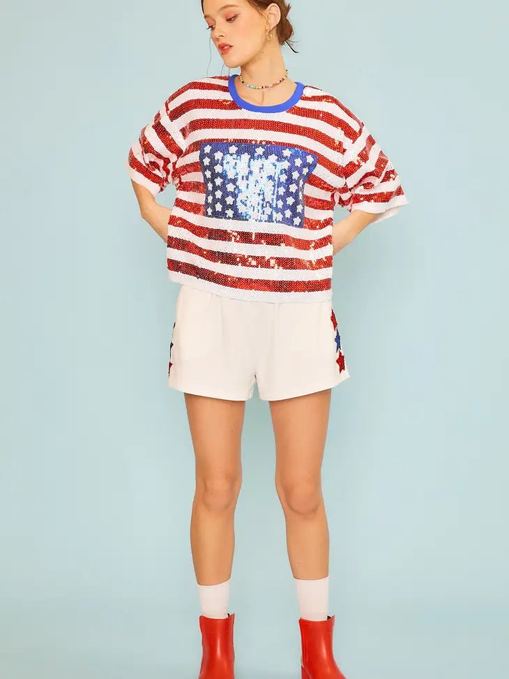 Patriotic Sequin Top