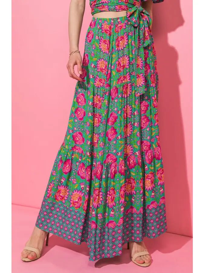 Cropped Floral Wrap Top