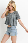 Burnout Short Sleeve Crop Top
