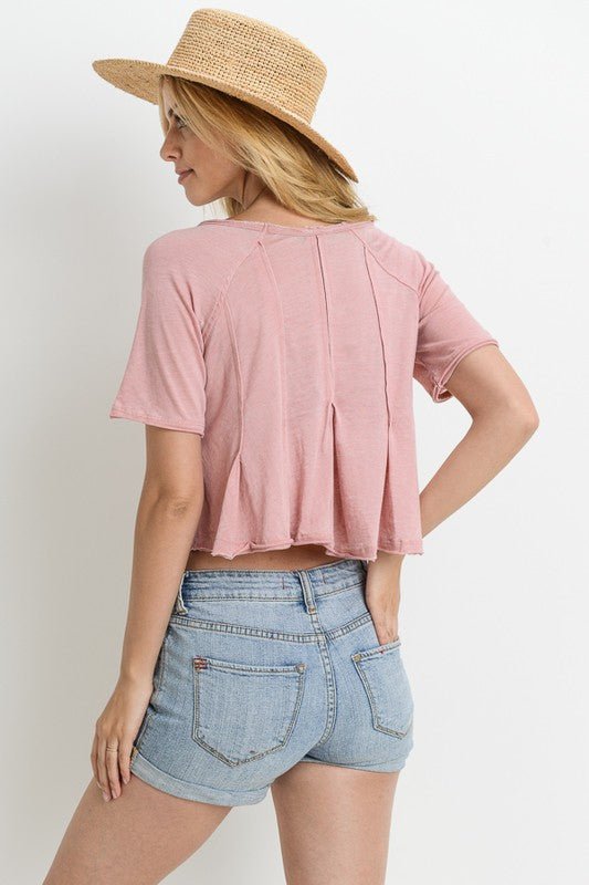 Burnout Short Sleeve Crop Top