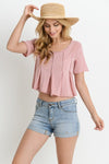 Burnout Short Sleeve Crop Top