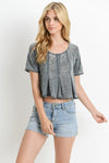 Burnout Short Sleeve Crop Top