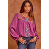 Embroidered Babydoll Blouse