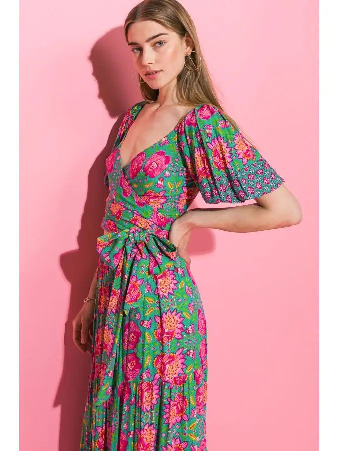 Cropped Floral Wrap Top