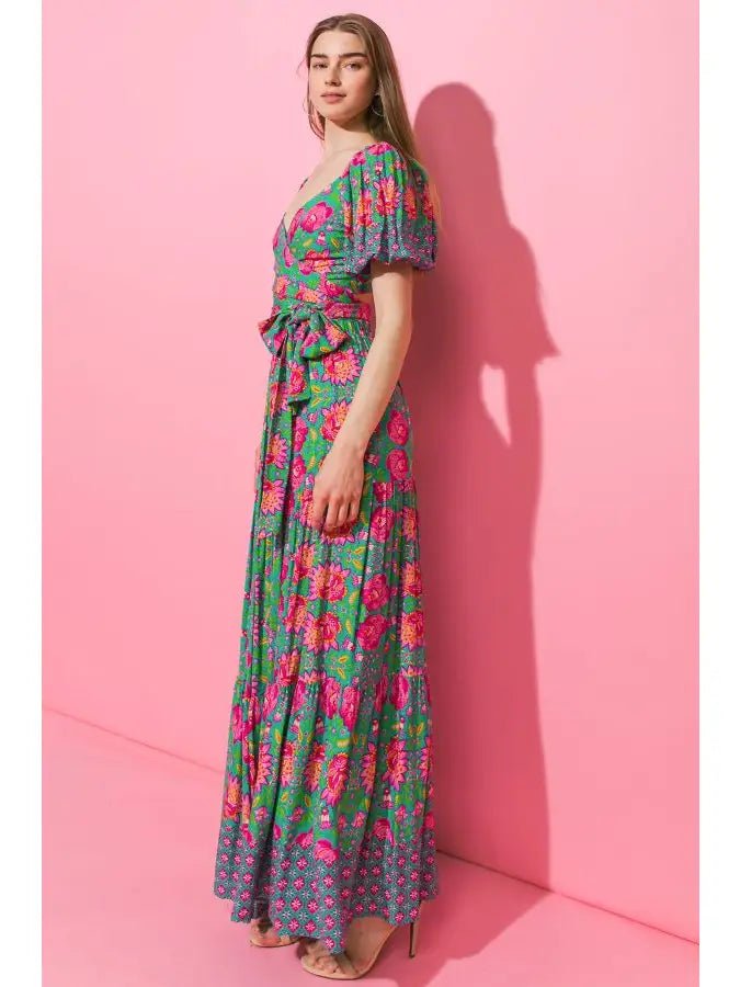 Cropped Floral Wrap Top