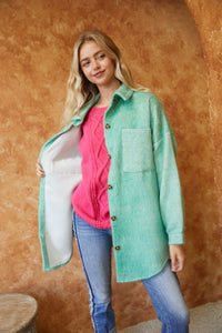 The Classic Cozy Shacket - Mint