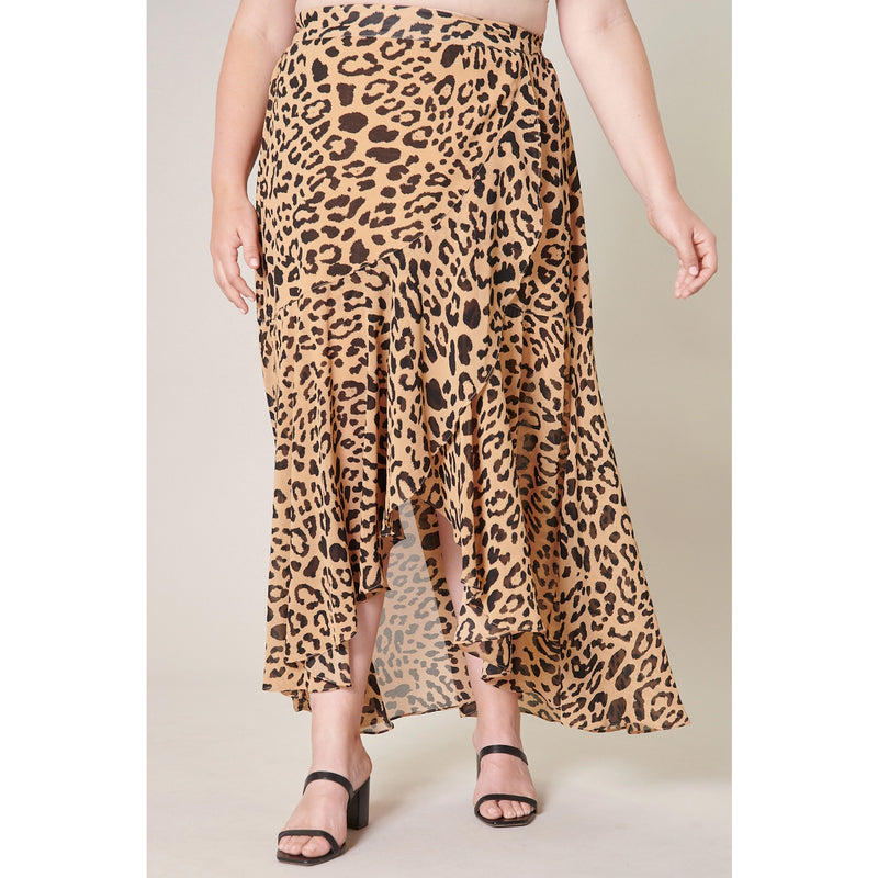 Java Leopard Midi Skirt