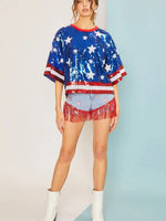 Patriotic Sequin Top - Blue