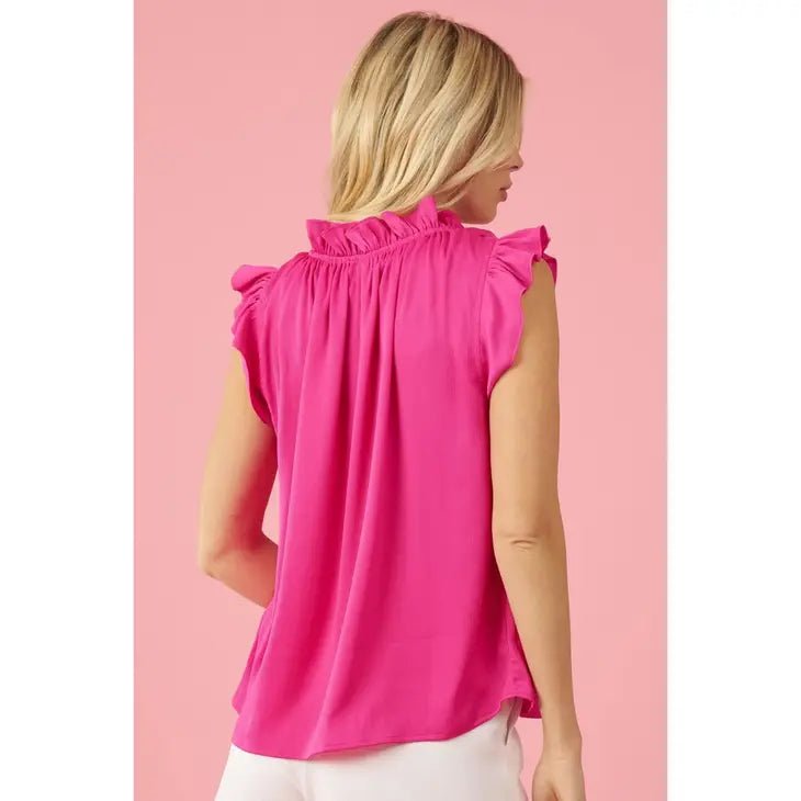 Emmy Hot Pink Ruffle Blouse