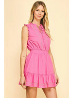 Ruffle Sleeve Mini Dress - Pink
