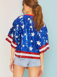 Patriotic Sequin Top - Blue