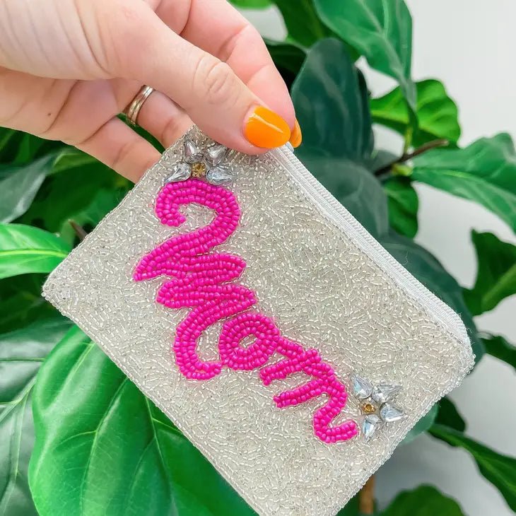 Mom Seed Beaded Coin Purse
