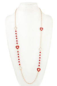 Beaded Hearts Necklace