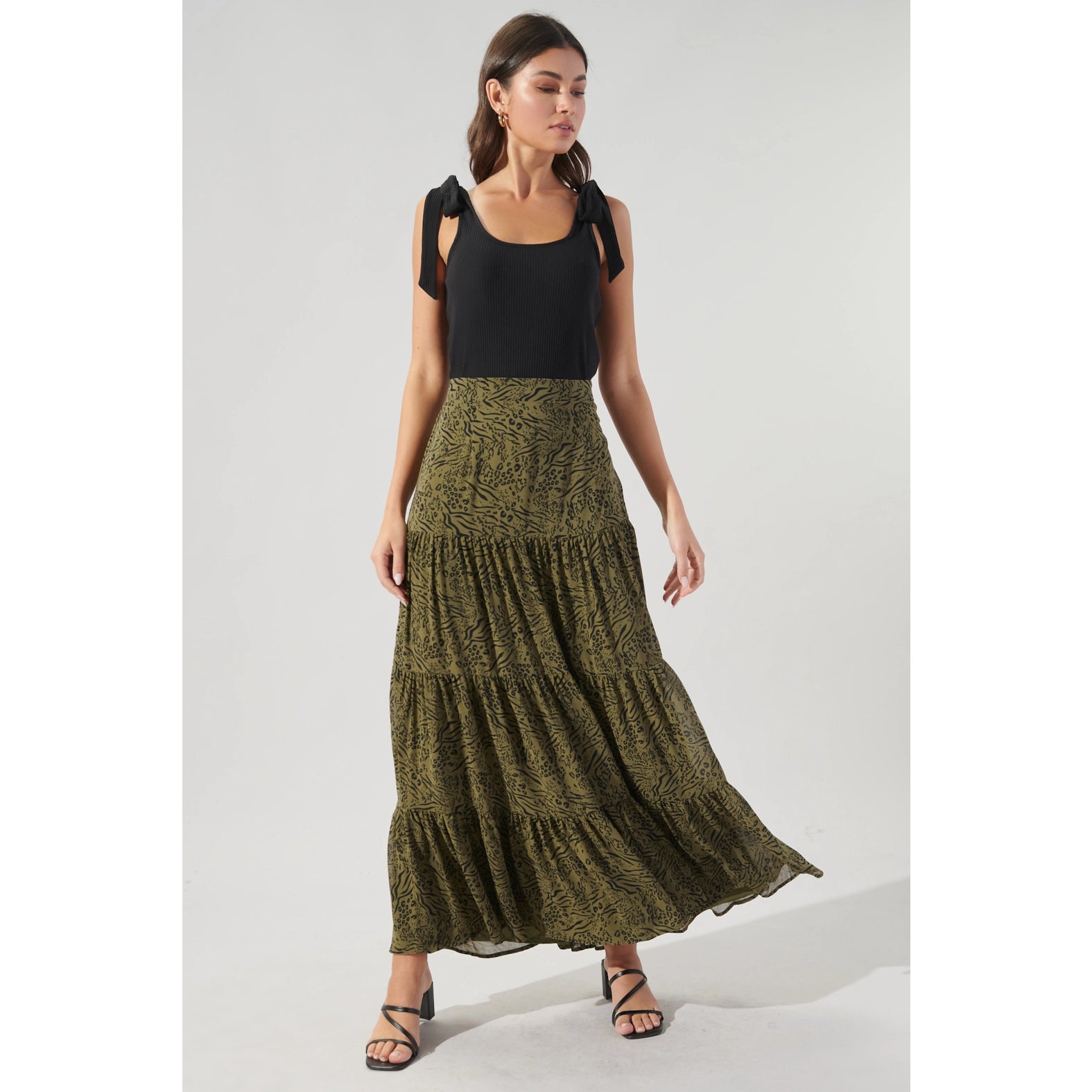 Leonna Leopard Tiered Skirt